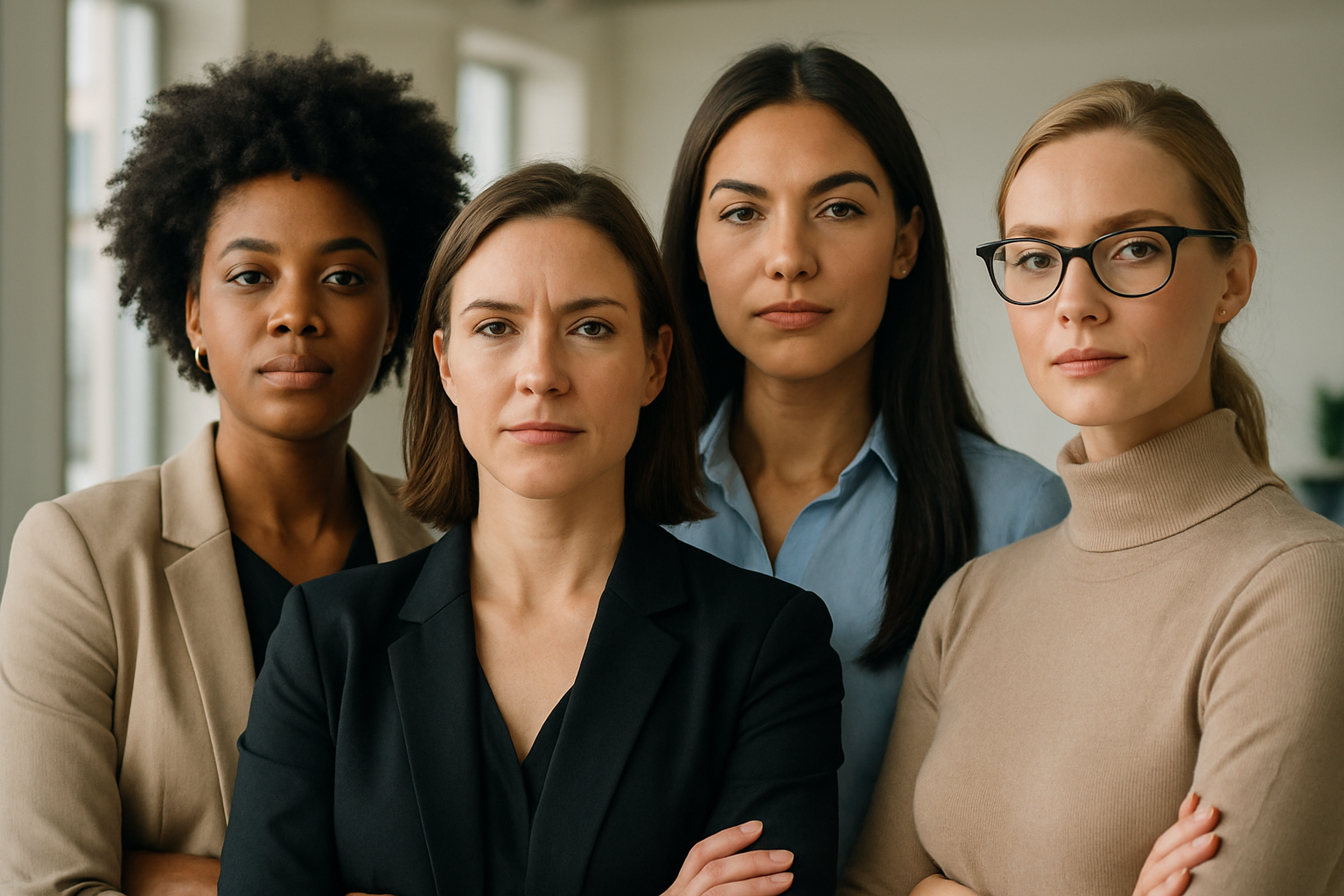 Des femmes au regard confiant qui semble représenter les valeurs "empowerment"
